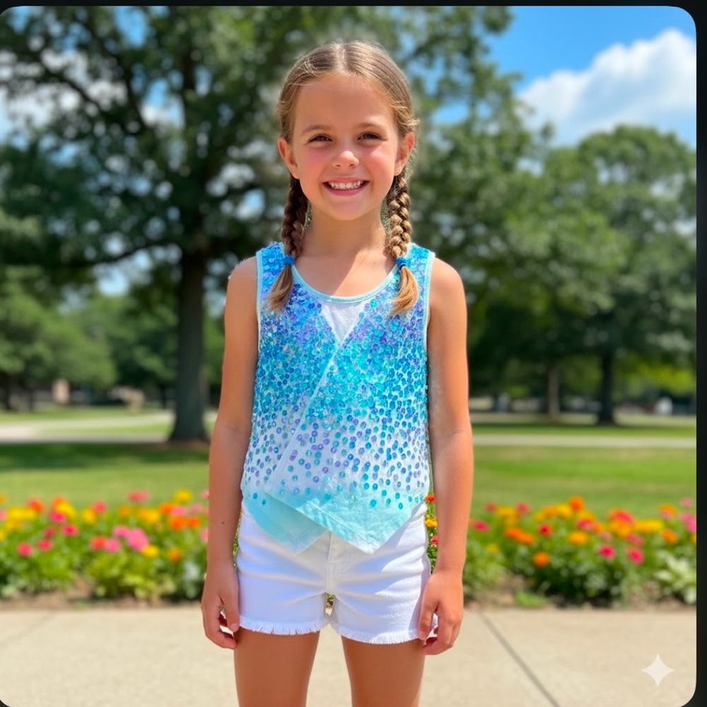 Justice sequins vest girls sz 8/10